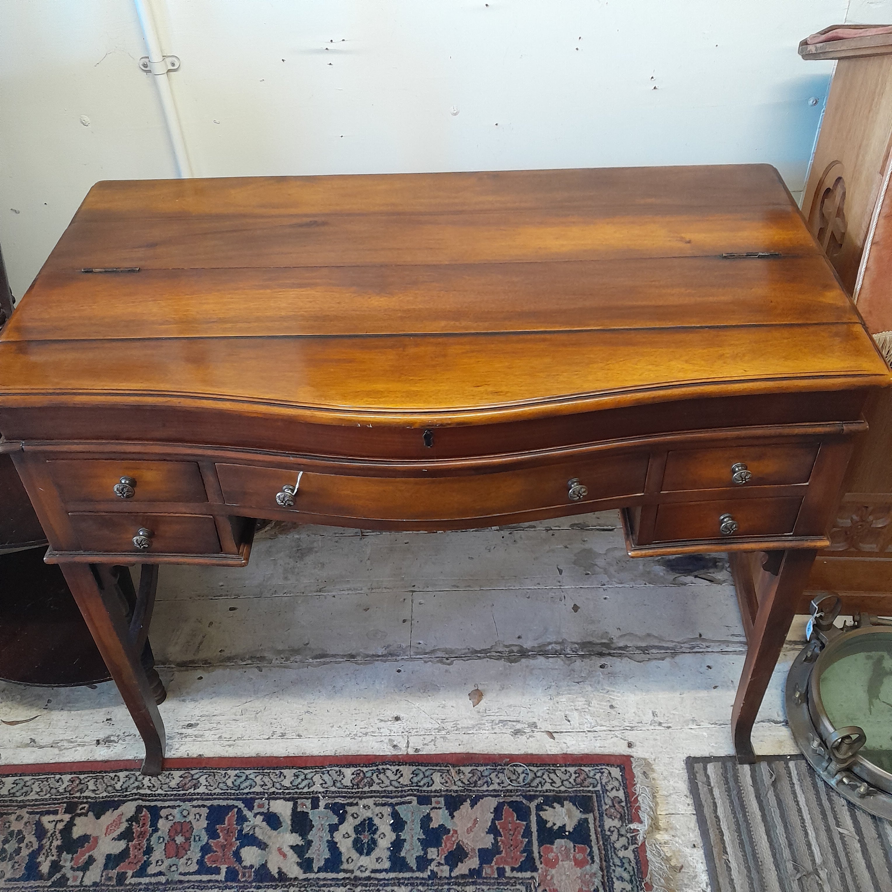 Stunning Antique Hardwood Desk 107cm Wide x 85cm Tall