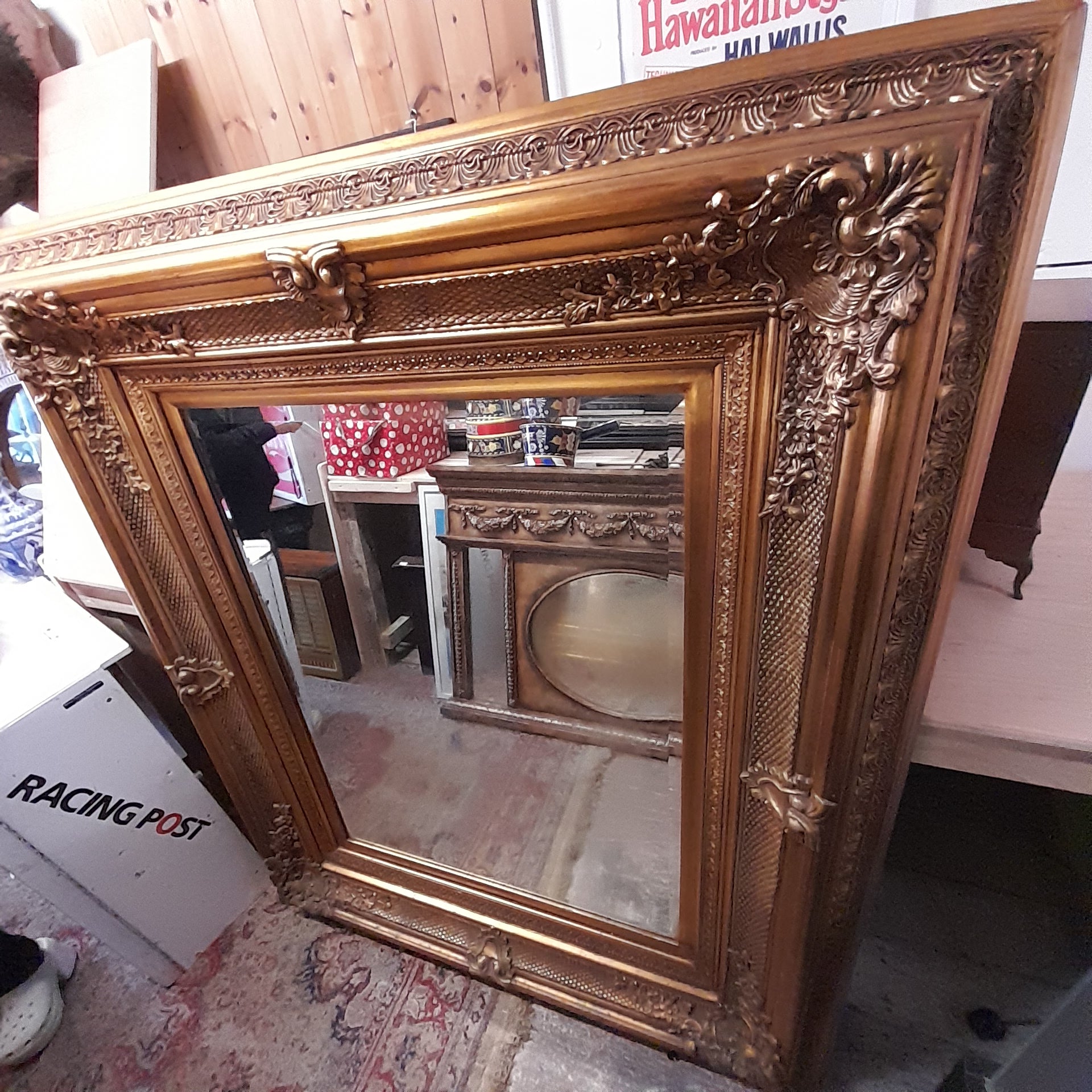 Large Ornate Decorative Gilt Italian Mirror 155cm x 127cm - Collection / Courier Required