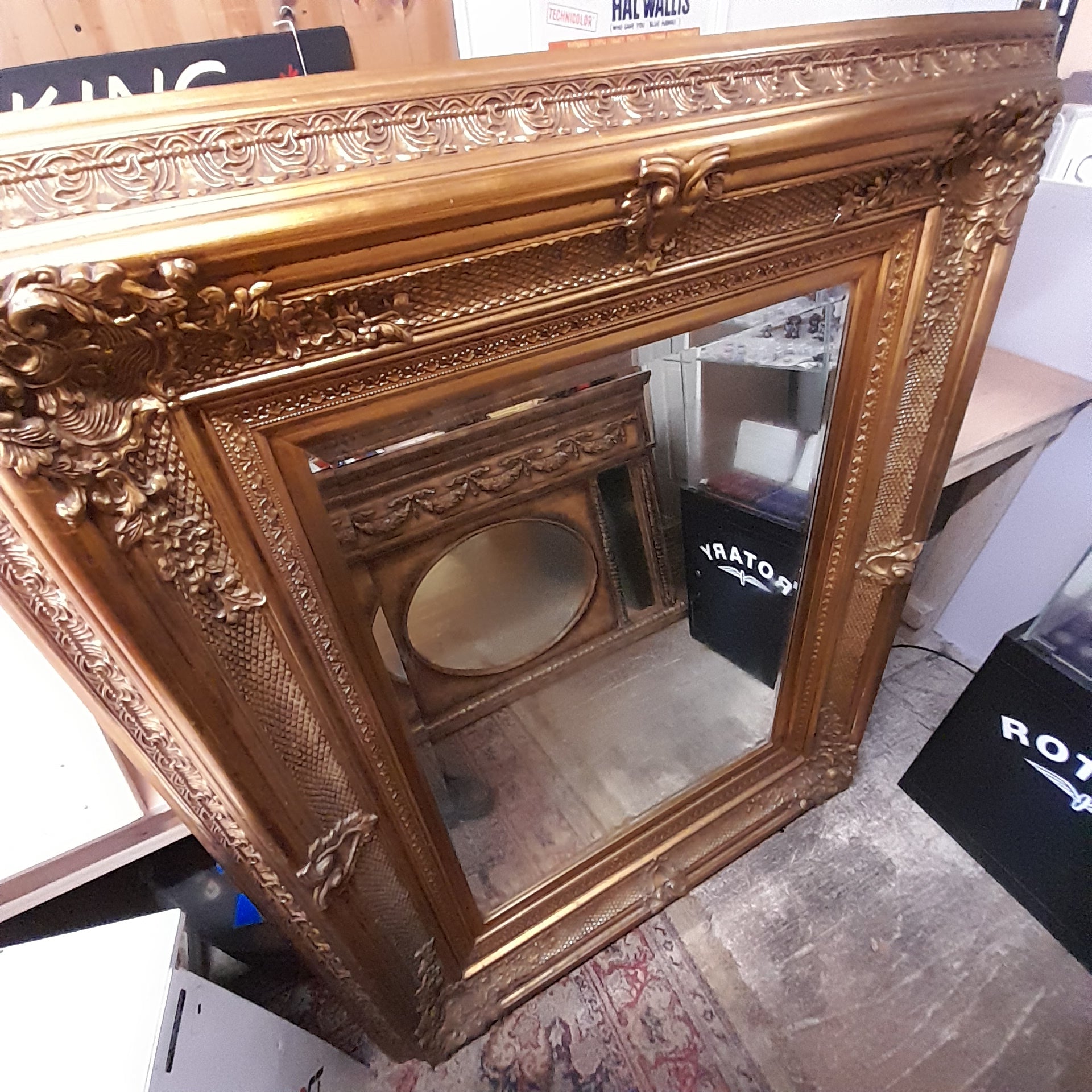Large Ornate Decorative Gilt Italian Mirror 155cm x 127cm - Collection / Courier Required