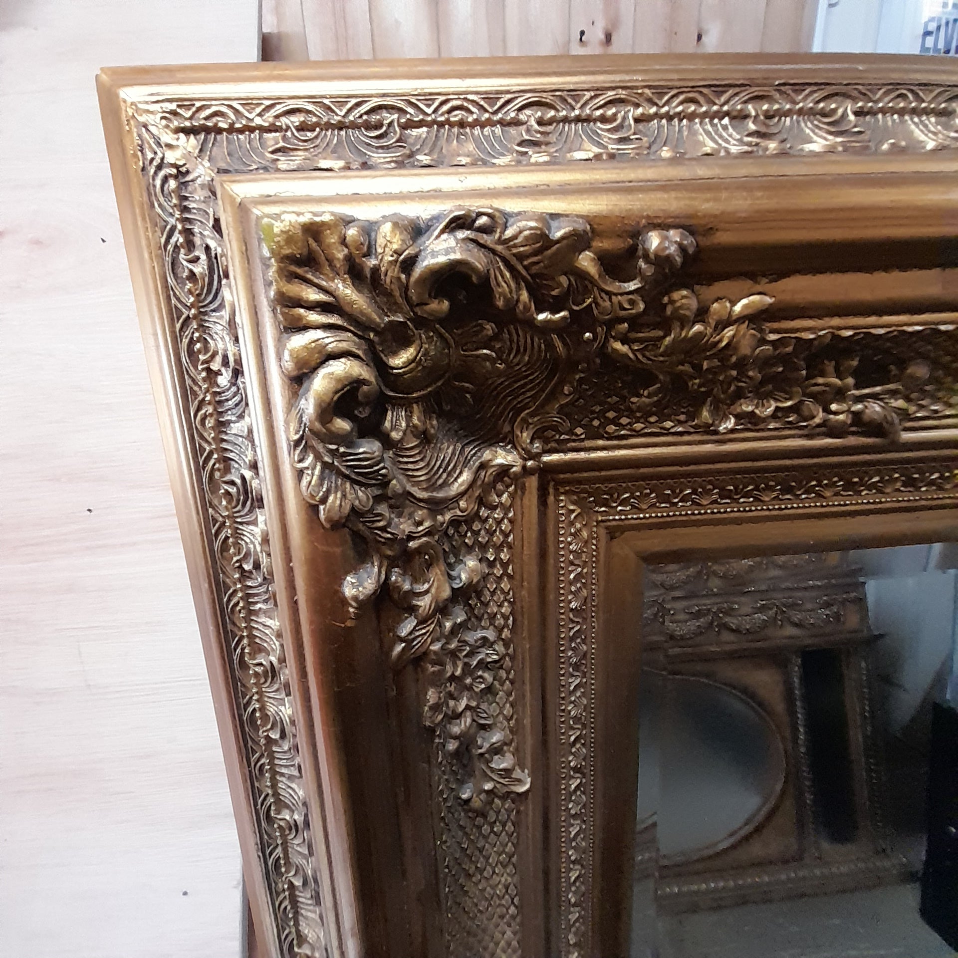 Large Ornate Decorative Gilt Italian Mirror 155cm x 127cm - Collection / Courier Required