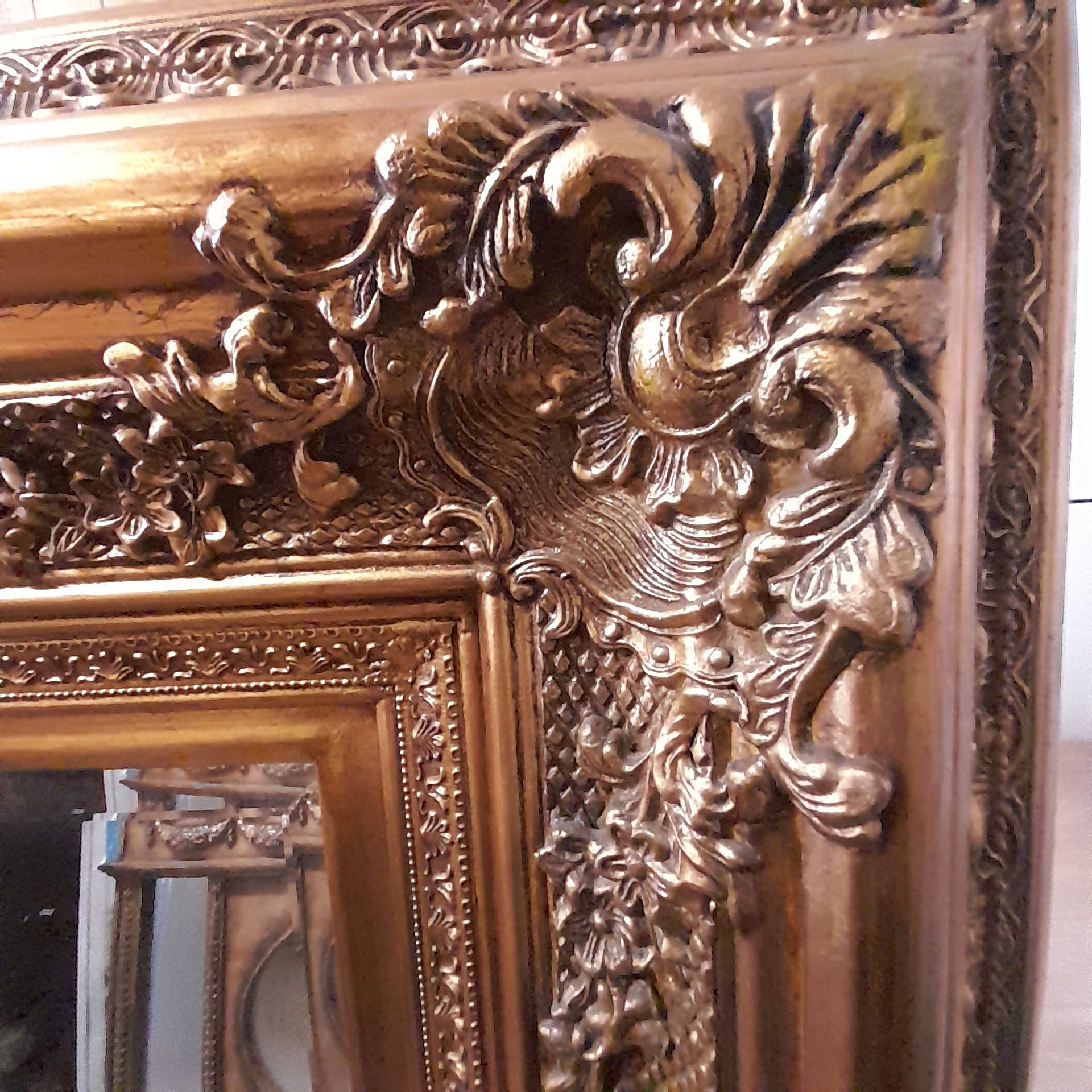 Large Ornate Decorative Gilt Italian Mirror 155cm x 127cm - Collection / Courier Required