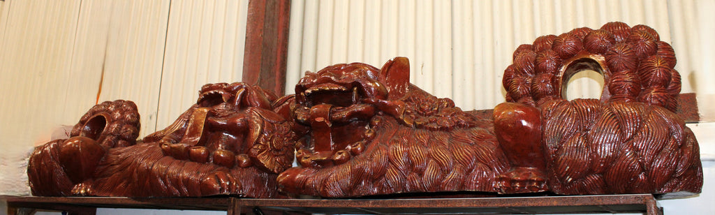 Large Wooden Oriental Dragons