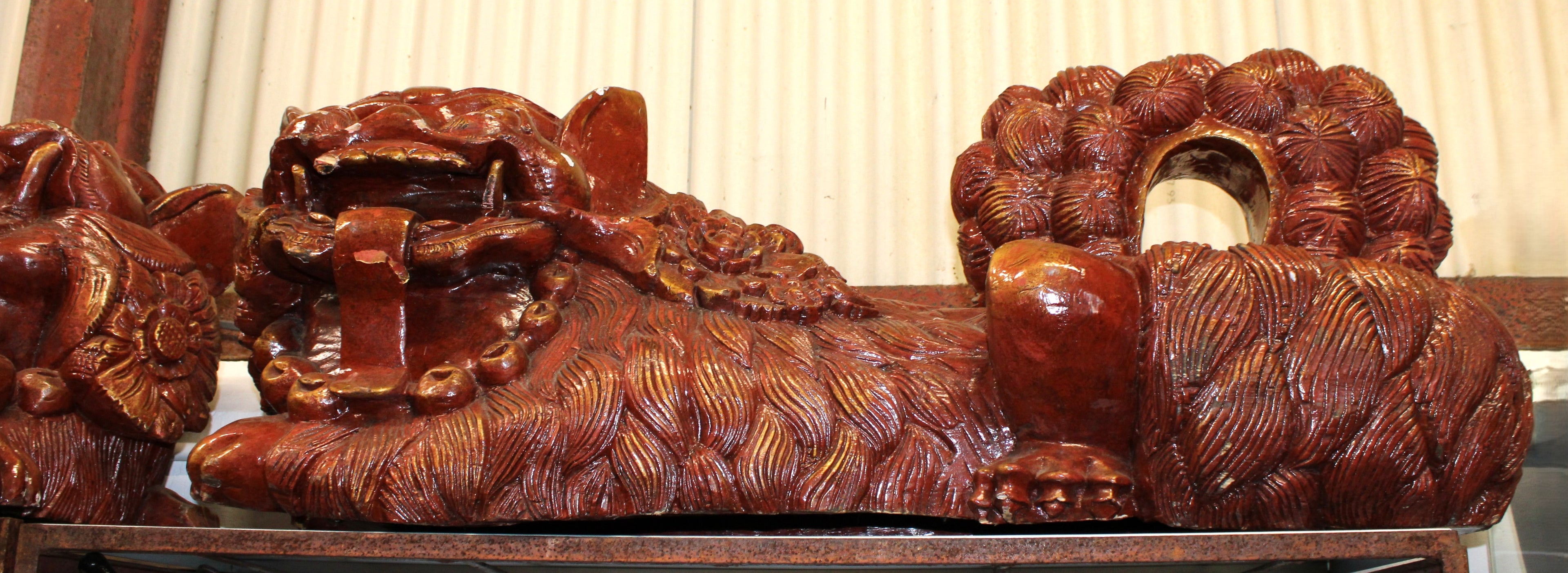 Large Wooden Oriental Dragons