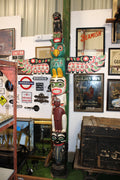 Wooden Painted Totem Pole - Stands 240cm x 140cm Approx