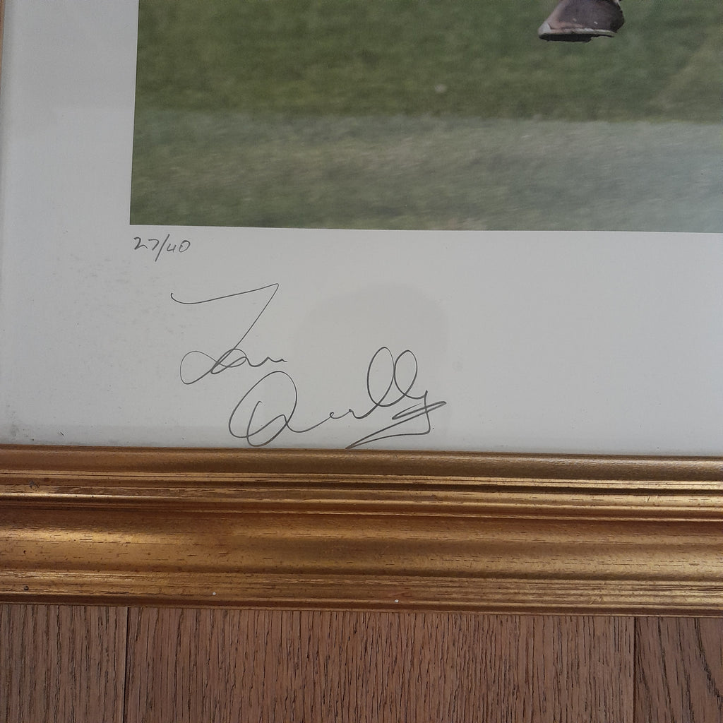 HORSE RACING - Framed Picture of FRANKEL Hand Signed by Tom Queally ( Jockey ) and Henry Cecil ( Trainer)