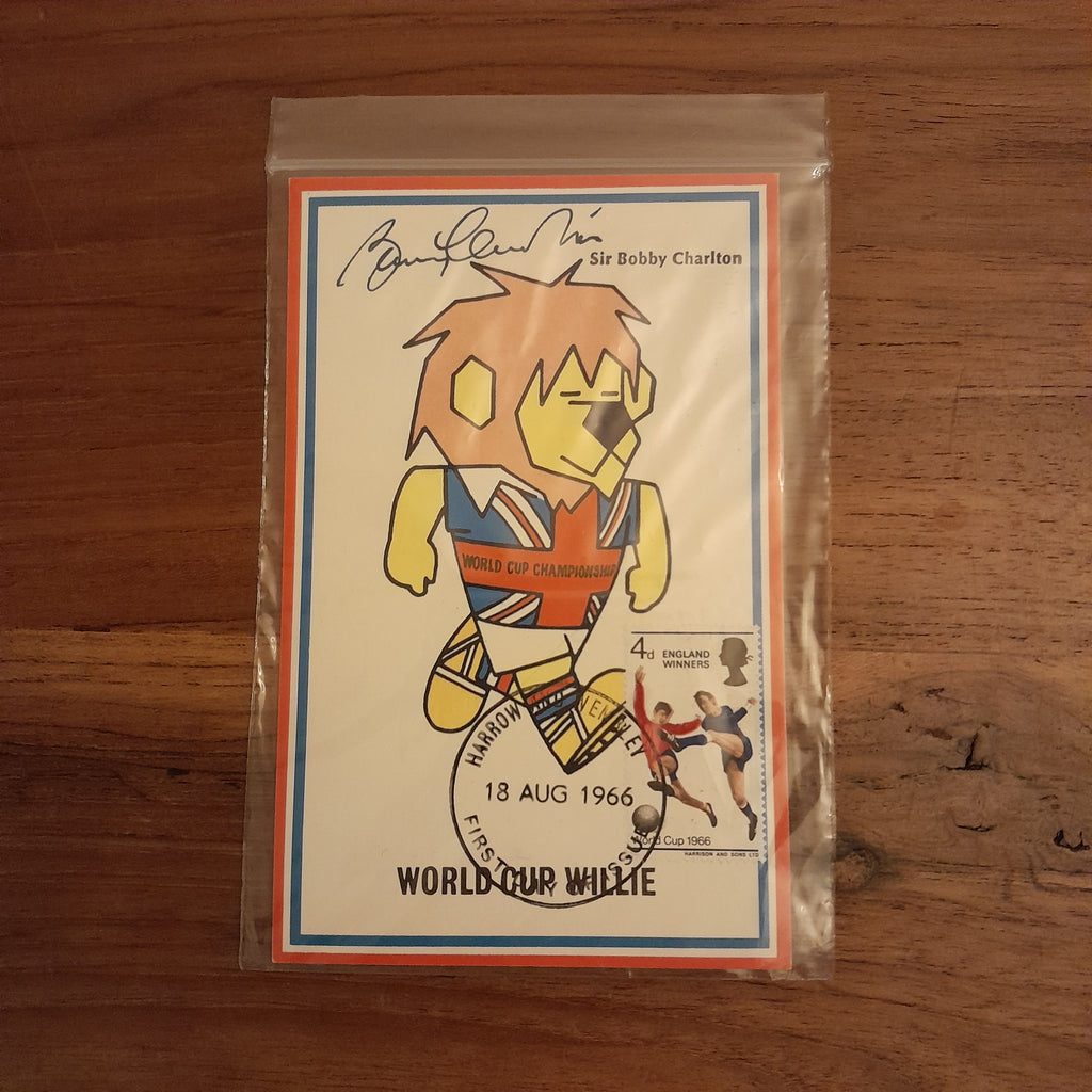 1966 World Cup Willies Card Hand Signed by Bobby Charlton