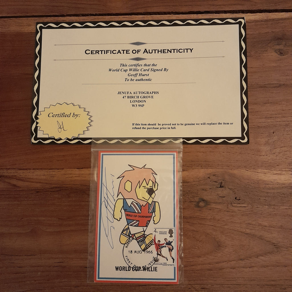 1966 World Cup Willies Card Hand Signed by Geoff Hurst - Comes with COA