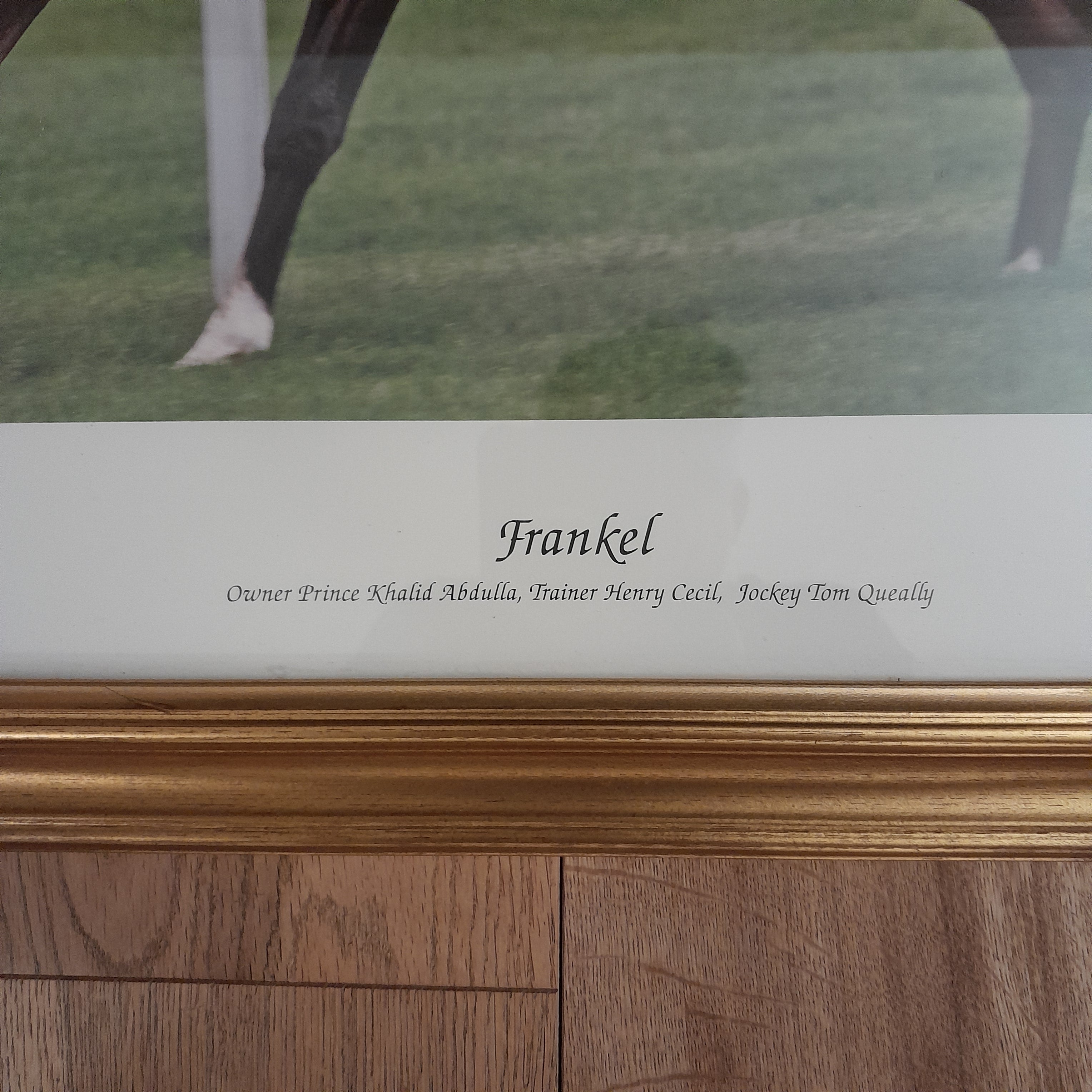 HORSE RACING - Framed Picture of FRANKEL Hand Signed by Tom Queally ( Jockey ) and Henry Cecil ( Trainer)